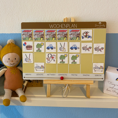 Magnetischer Kinder-Wochenplan,  montessori-inspiriert