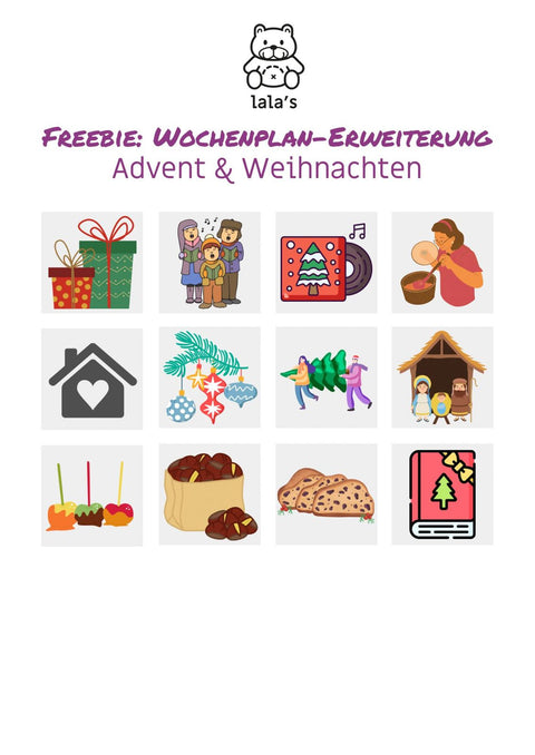 PDF: Freebie Wochenplan-Erweiterung Advent & Weihnachten